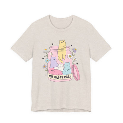 Mental Health Cats TShirt, My Happy Cat Pills, Cute Cat Lover Tee, Mental Health Awareness Shirt, Positive Vibes, Quirky, Self Care Clothing