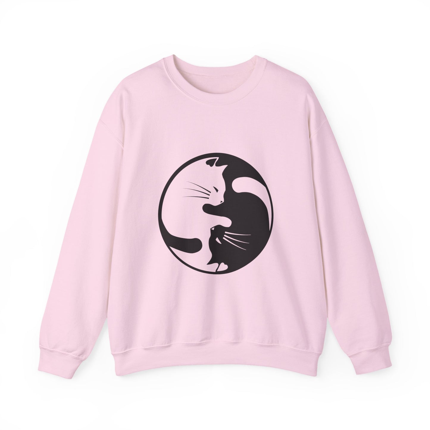 Yin Yang Cats, Feline Lovers, Cute Sweatshirt for Fur Parents, Kawaii Pullover, Black and White Cat, Cozy Trendy, Pet Owner Mom Dad Gift