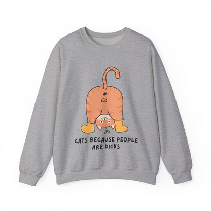 Cats Because People Are Dicks, Cat Mom, Cat Dad, Trendy Sweater, Cat Lovers, Quirky Gift, Fur Parents, Funny Fat Cat, College Sweatshirt