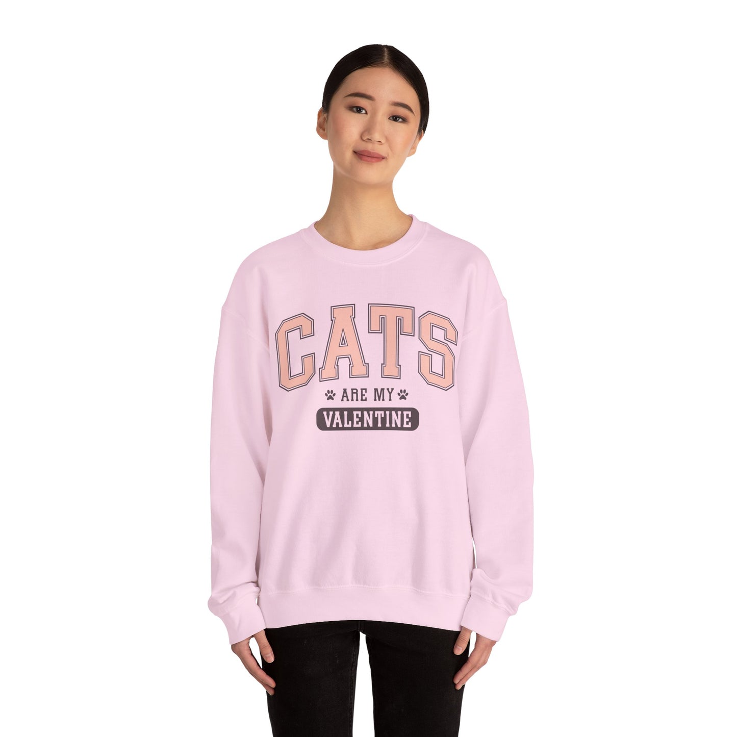Cats Are My Valentine, Funny, Trendy Valentines, Hearts Day, Retro, Fur Parent, Introverts Gift, Oversized, Lounge Wear, Homebody Sweatshirt