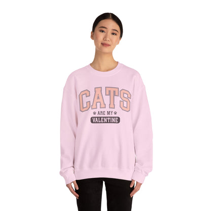 Cats Are My Valentine, Funny, Trendy Valentines, Hearts Day, Retro, Fur Parent, Introverts Gift, Oversized, Lounge Wear, Homebody Sweatshirt