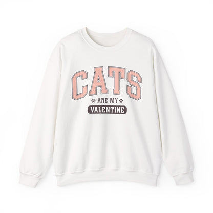 Cats Are My Valentine, Funny, Trendy Valentines, Hearts Day, Retro, Fur Parent, Introverts Gift, Oversized, Lounge Wear, Homebody Sweatshirt