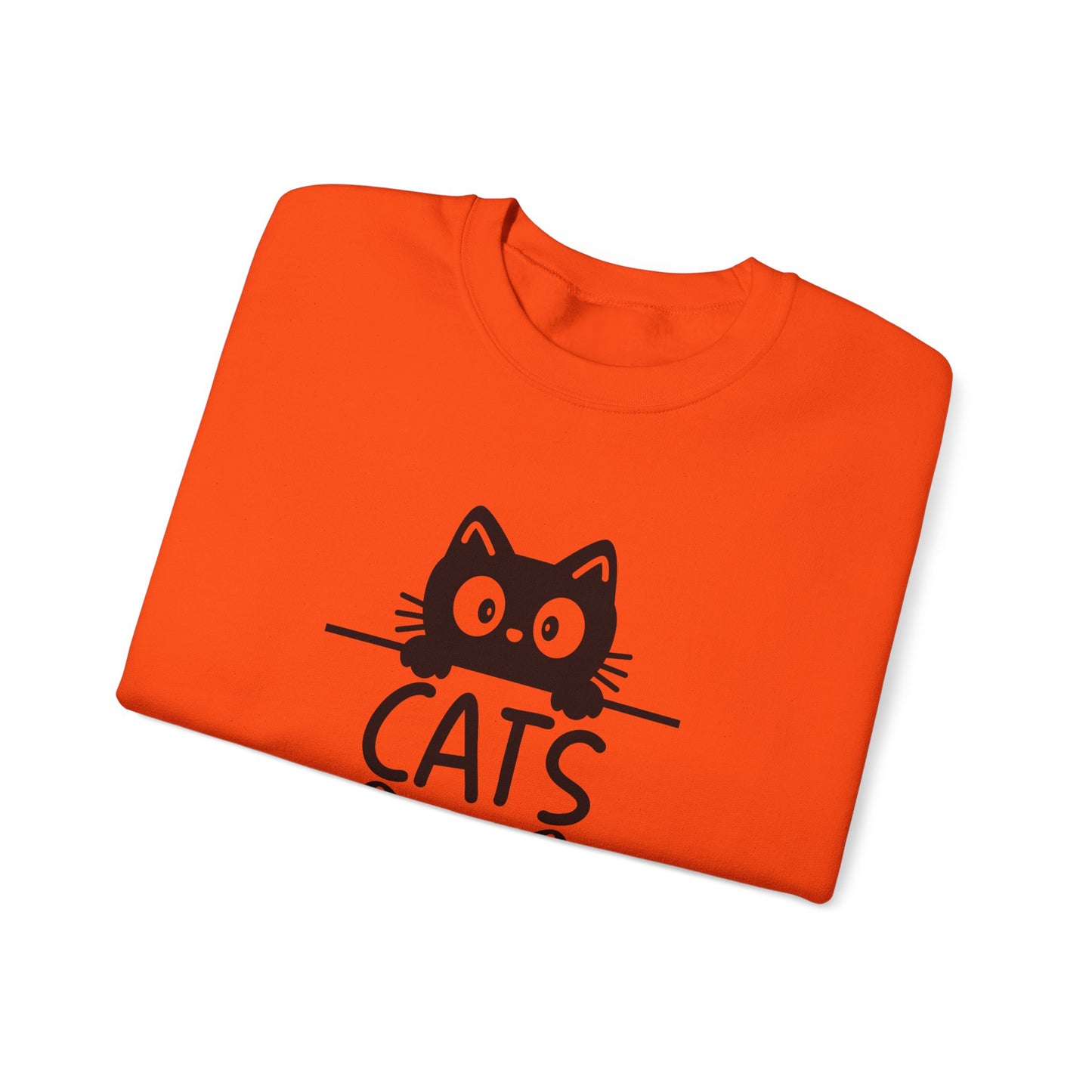 Cats and Coffee Sweatshirt, Funny Cat Mom Dad Pullover, Trendy Cat Lover Sweater, Cozy College Sweatshirt, Quirky Gift for Fur Parents