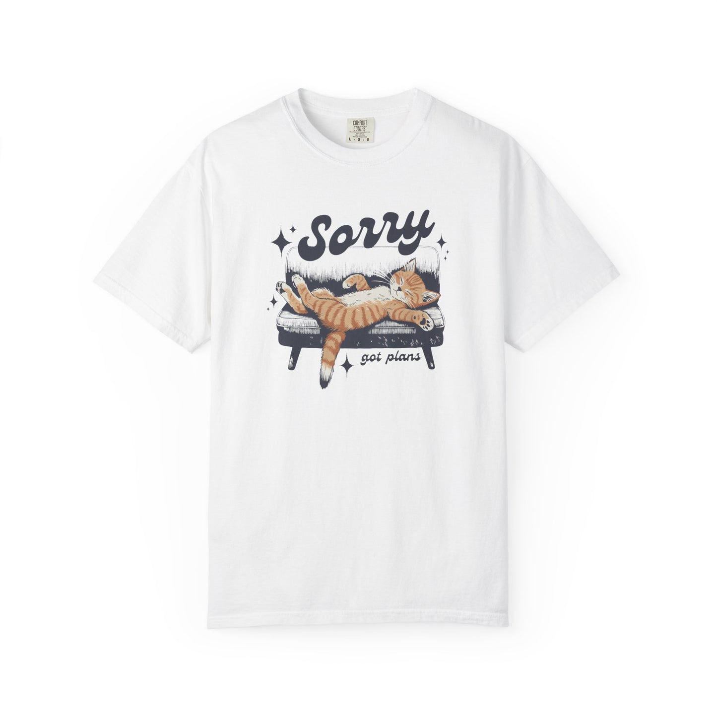 Sorry Got Plans Tired and Lazy Cat T-shirt | Funny Cat Tee