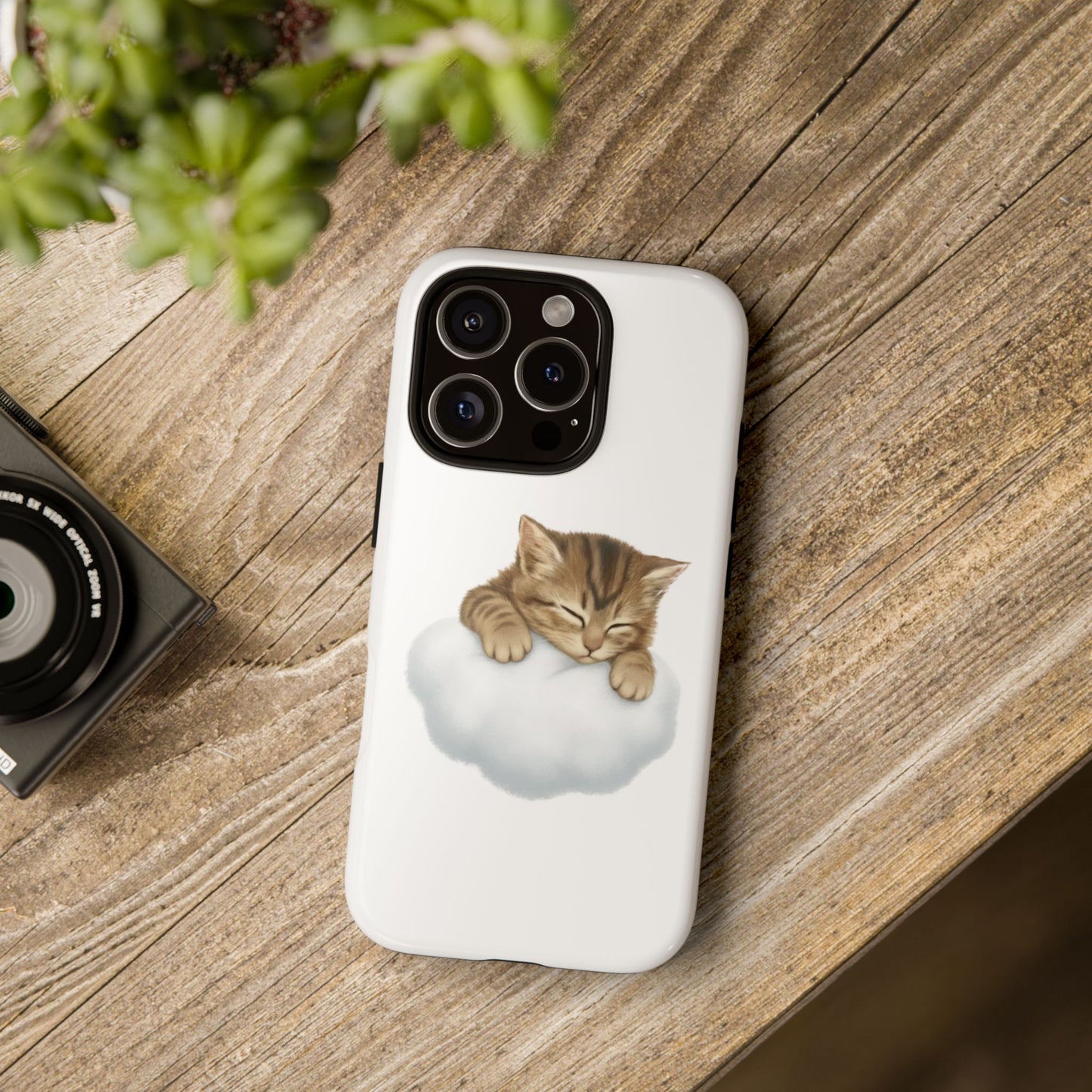 Kitten on Clouds Tough Phone Case | Shockproof Protective Phone Case