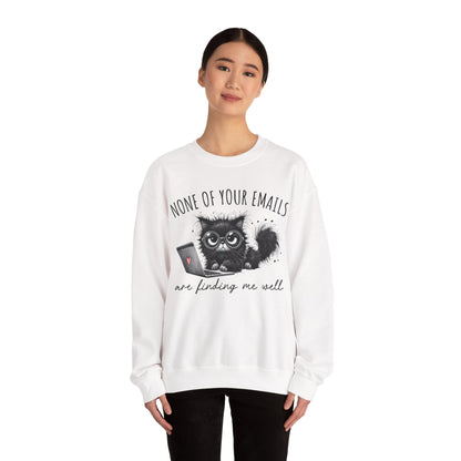 Funny Cat Unisex Sweatshirt, Corporate Humor Gift for Colleague or Boss, Crewneck Jumper, Office Cat Lover Present, Cat Lady Work Apparel