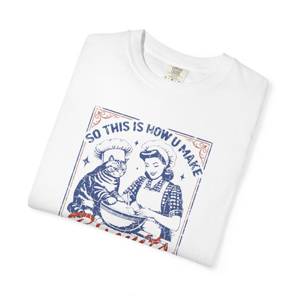 Retro Baking Cat Shirt | Vintage Kitchen Humor, Cat Kneading Tee
