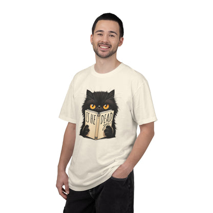 Sarcastic Cat Lover Unisex T-shirt, Is He Dead Yet, Funny Black Cat Graphic Tee, Animal Humor Gift For Cat Mom, Dad, Fur Parent Clothing,