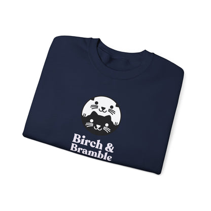 Black & White Cat Logo Sweatshirt — Birch & Bramble Cozy Crewneck