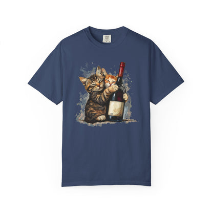 Funny Cats and Wine Unisex T-shirt, Animal Lover Gift, Fur Parents, Cat and Wine Lovers, Funny Cat Shirt, Cat Owner Tee, Wine and Cat Shirt,