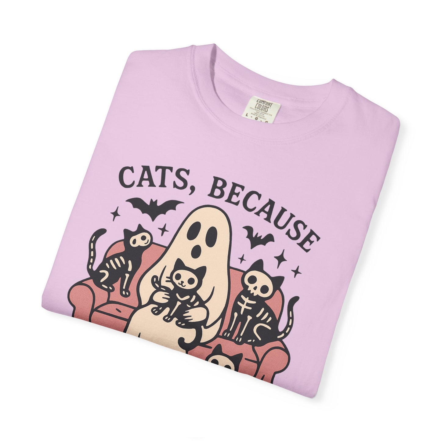 Cats Because People Are Creepy, Funny Cat, Unisex T-shirt, Halloween Shirt, Cat Lover, Haunted Ghost Tee, Spooky Shirt, Halloween Costume