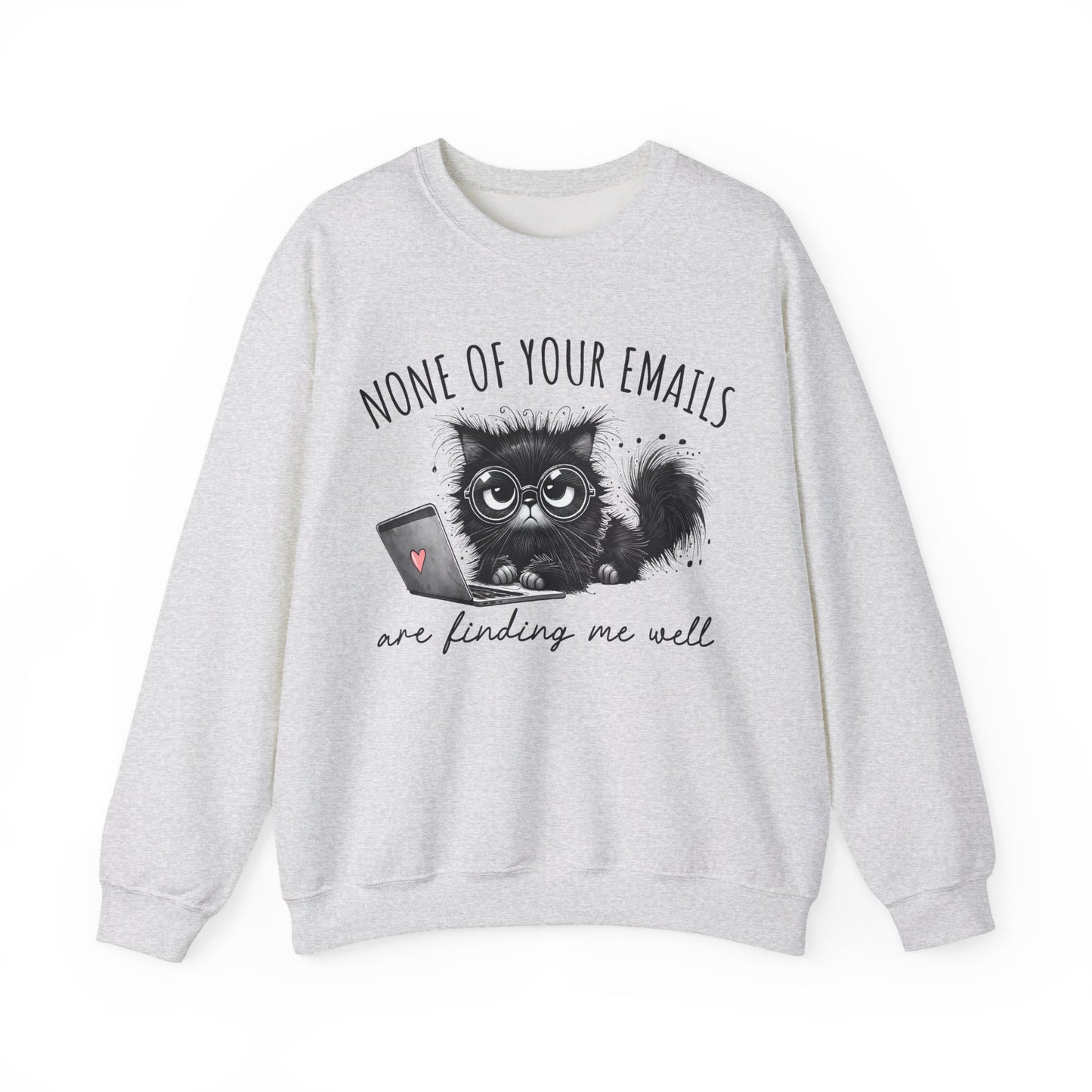Funny Cat Unisex Sweatshirt, Corporate Humor Gift for Colleague or Boss, Crewneck Jumper, Office Cat Lover Present, Cat Lady Work Apparel