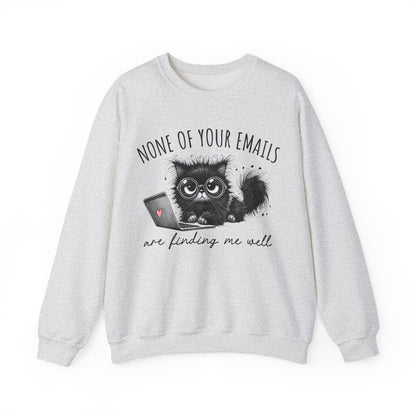 Funny Cat Unisex Sweatshirt, Corporate Humor Gift for Colleague or Boss, Crewneck Jumper, Office Cat Lover Present, Cat Lady Work Apparel
