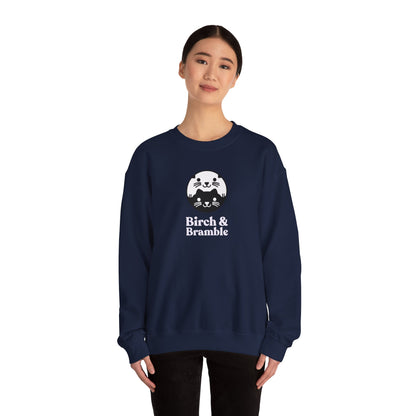 Black & White Cat Logo Sweatshirt — Birch & Bramble Cozy Crewneck