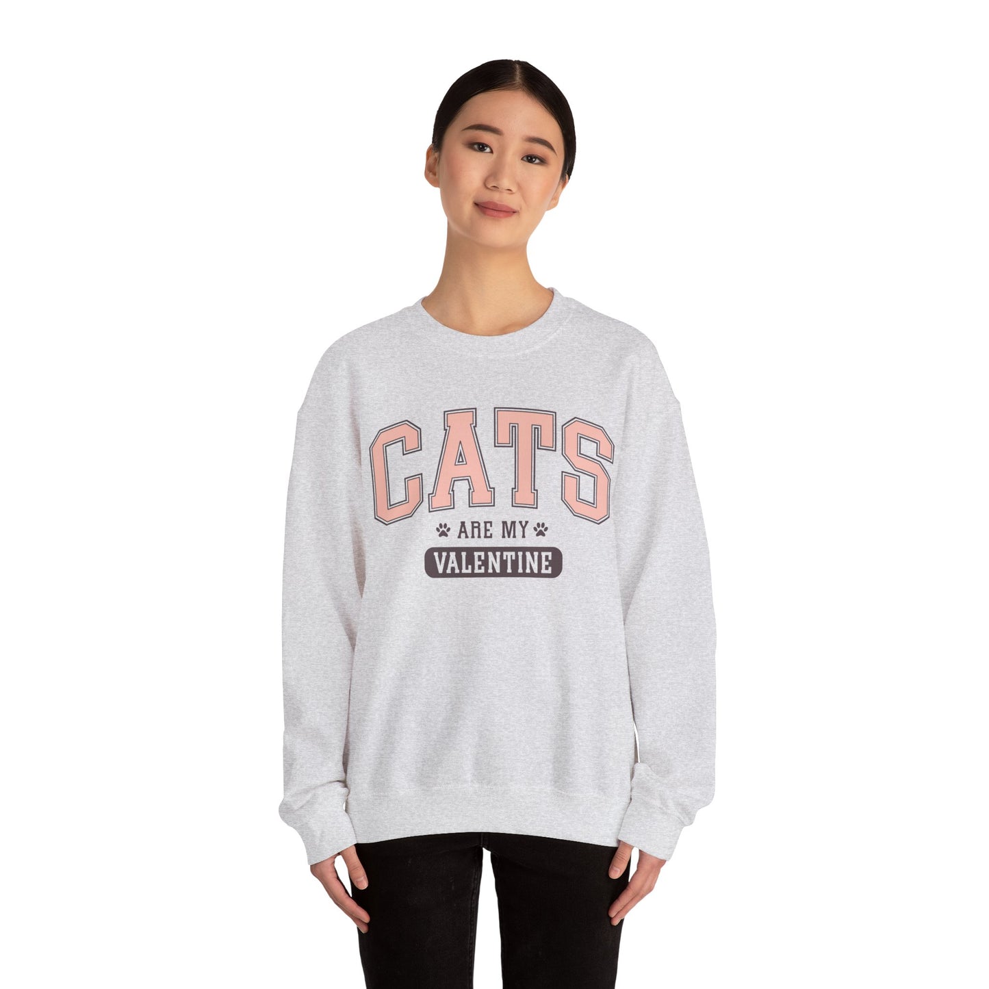 Cats Are My Valentine, Funny, Trendy Valentines, Hearts Day, Retro, Fur Parent, Introverts Gift, Oversized, Lounge Wear, Homebody Sweatshirt