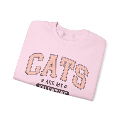 Cats Are My Valentine, Funny, Trendy Valentines, Hearts Day, Retro, Fur Parent, Introverts Gift, Oversized, Lounge Wear, Homebody Sweatshirt