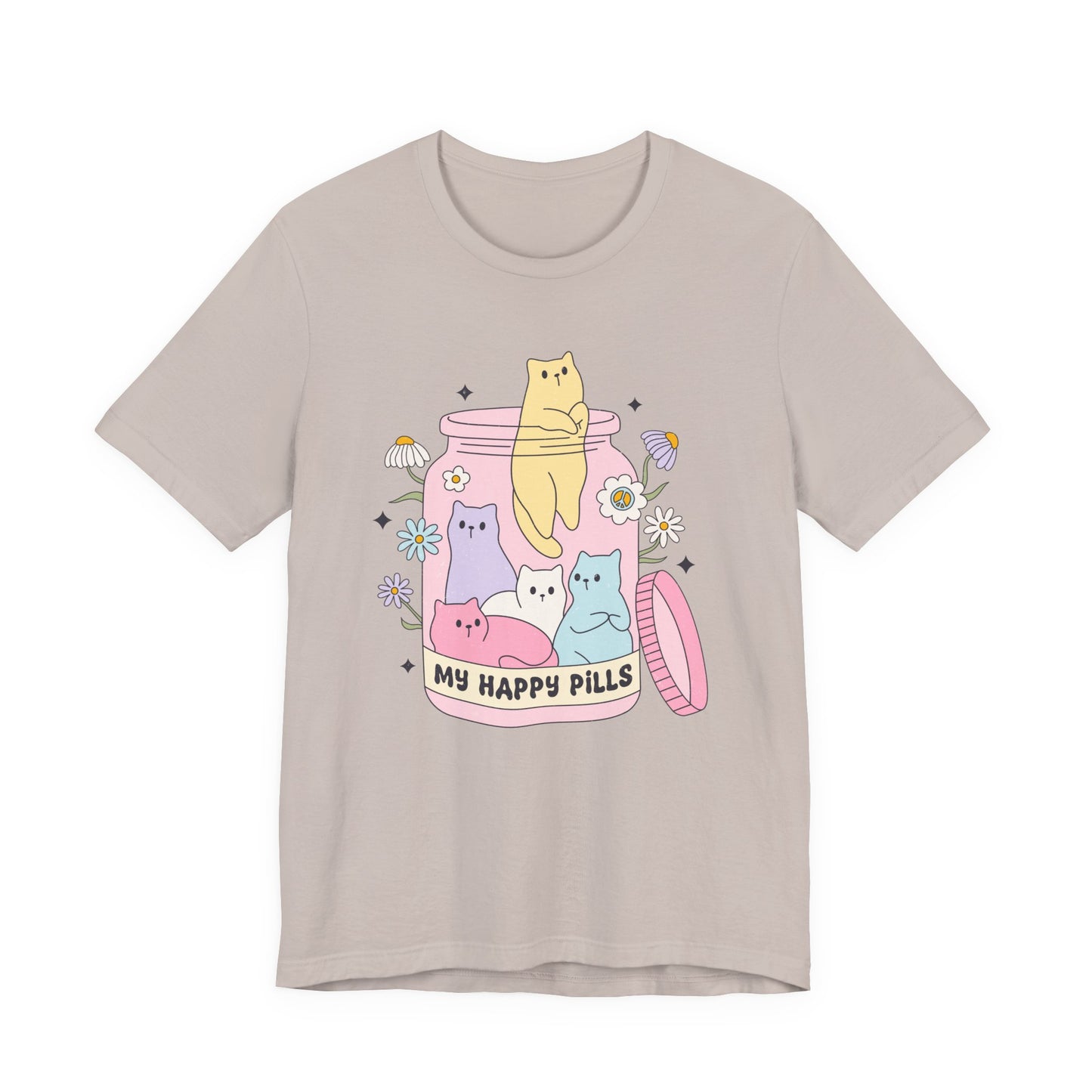 Mental Health Cats TShirt, My Happy Cat Pills, Cute Cat Lover Tee, Mental Health Awareness Shirt, Positive Vibes, Quirky, Self Care Clothing