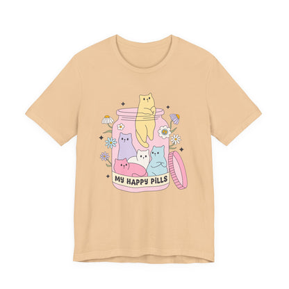 Mental Health Cats TShirt, My Happy Cat Pills, Cute Cat Lover Tee, Mental Health Awareness Shirt, Positive Vibes, Quirky, Self Care Clothing