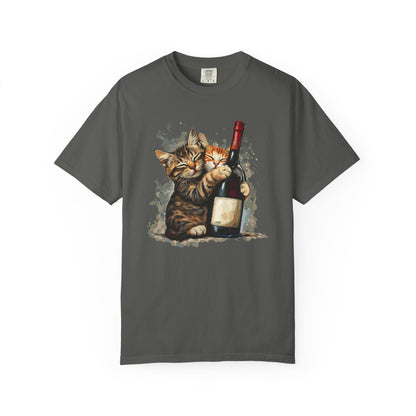 Funny Cats and Wine Unisex T-shirt, Animal Lover Gift, Fur Parents, Cat and Wine Lovers, Funny Cat Shirt, Cat Owner Tee, Wine and Cat Shirt,