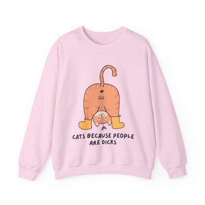 Cats Because People Are Dicks, Cat Mom, Cat Dad, Trendy Sweater, Cat Lovers, Quirky Gift, Fur Parents, Funny Fat Cat, College Sweatshirt