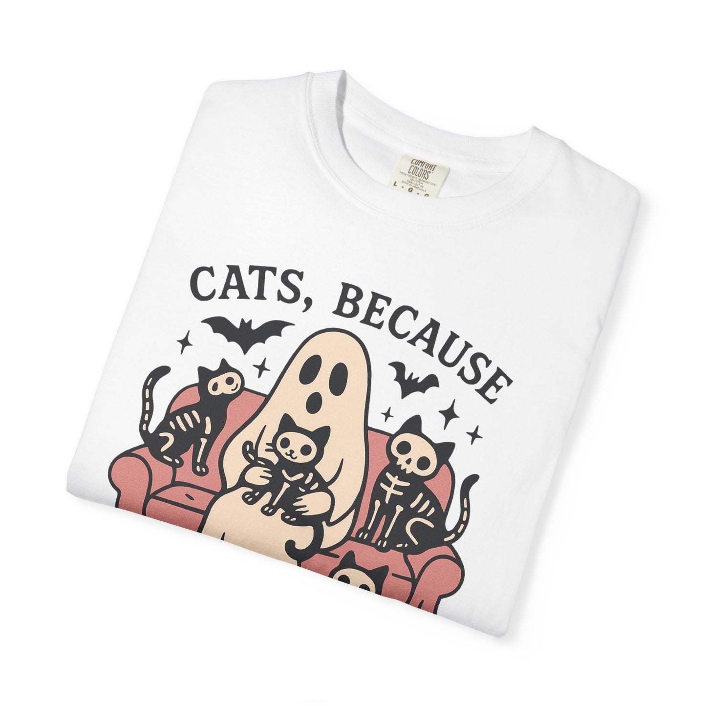 Cats Because People Are Creepy, Funny Cat, Unisex T-shirt, Halloween Shirt, Cat Lover, Haunted Ghost Tee, Spooky Shirt, Halloween Costume