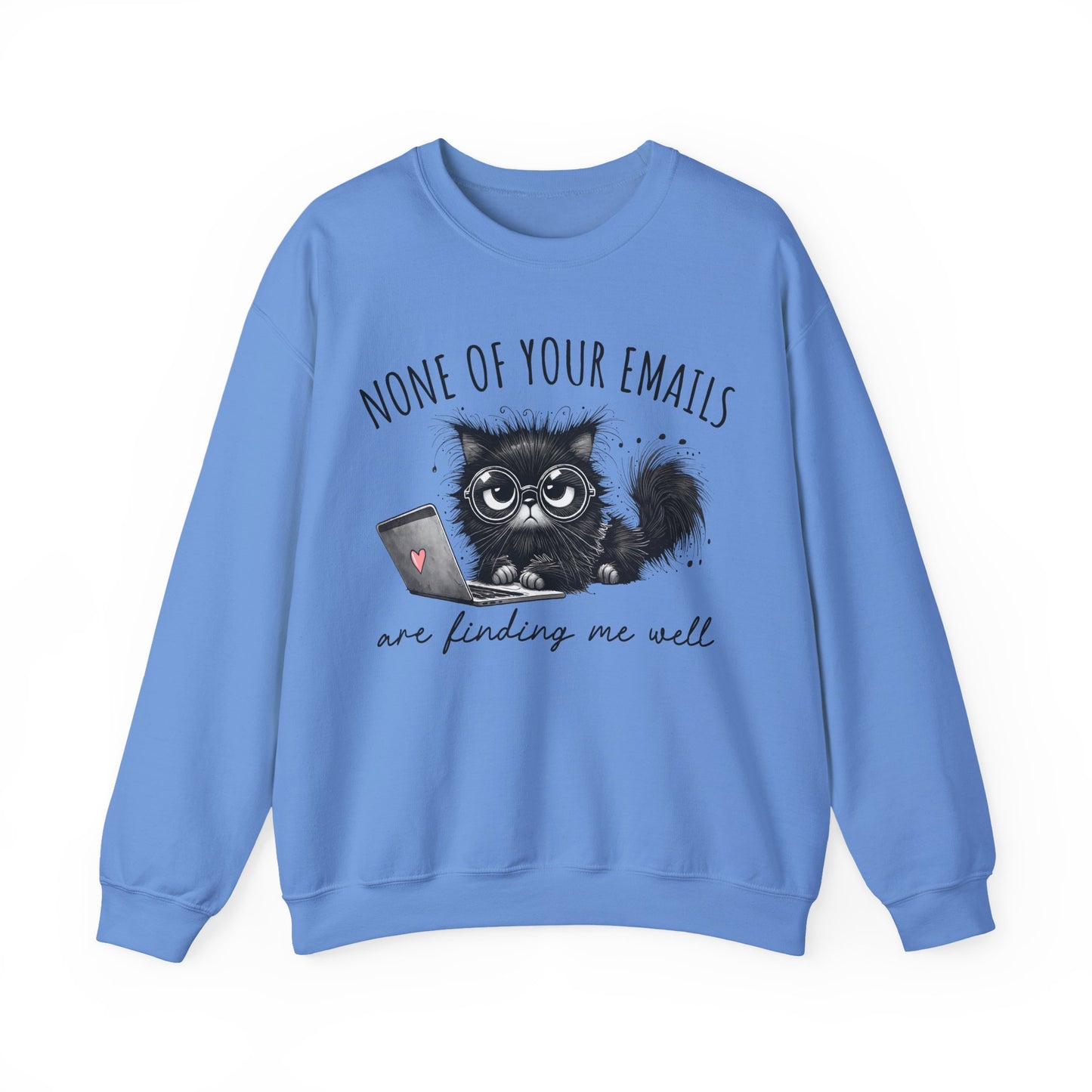 Funny Cat Unisex Sweatshirt, Corporate Humor Gift for Colleague or Boss, Crewneck Jumper, Office Cat Lover Present, Cat Lady Work Apparel