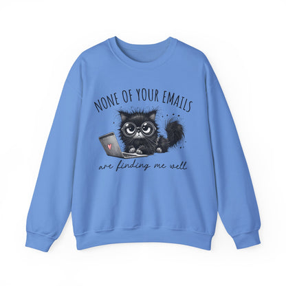 Funny Cat Unisex Sweatshirt, Corporate Humor Gift for Colleague or Boss, Crewneck Jumper, Office Cat Lover Present, Cat Lady Work Apparel