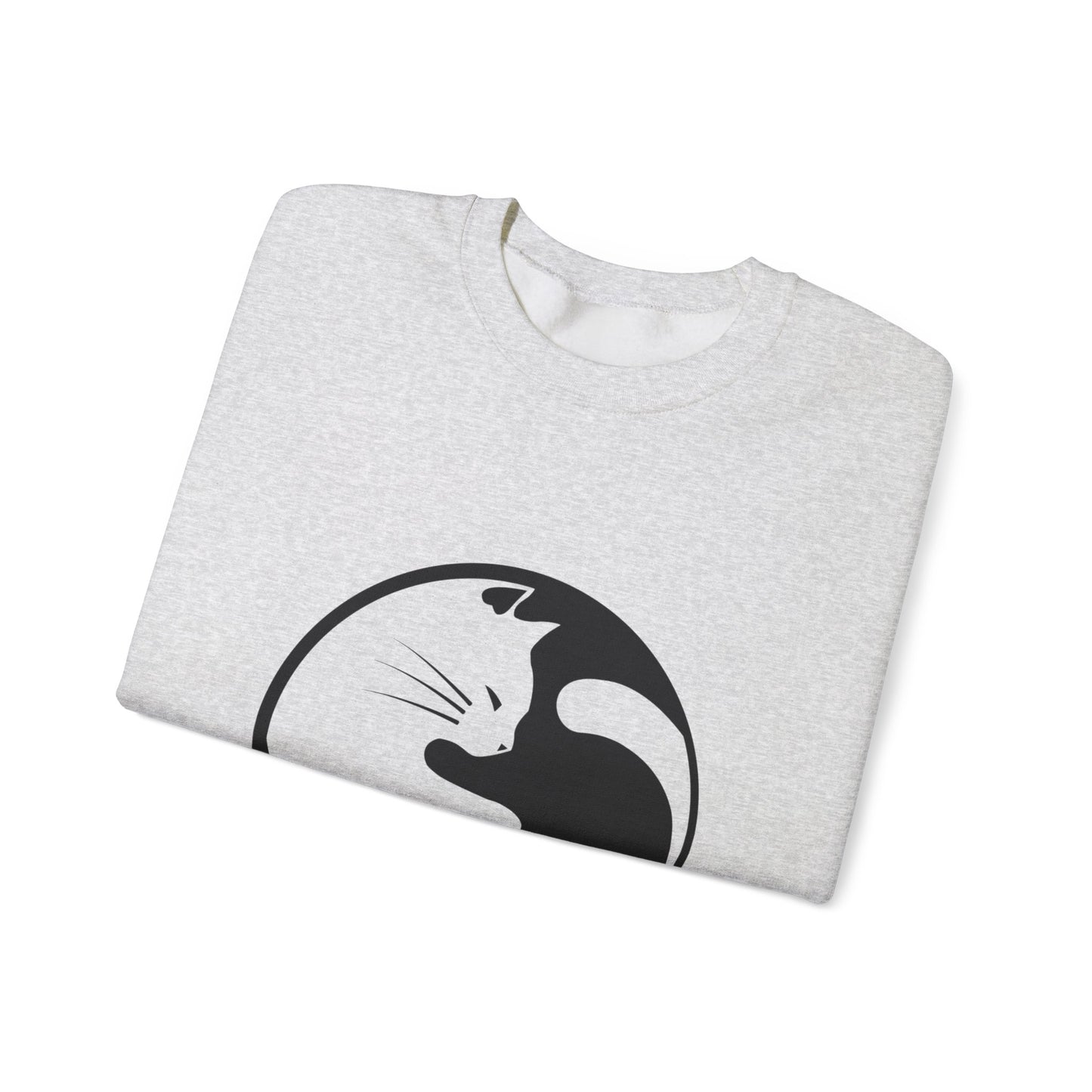 Yin Yang Cats, Feline Lovers, Cute Sweatshirt for Fur Parents, Kawaii Pullover, Black and White Cat, Cozy Trendy, Pet Owner Mom Dad Gift