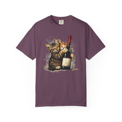Funny Cats and Wine Unisex T-shirt, Animal Lover Gift, Fur Parents, Cat and Wine Lovers, Funny Cat Shirt, Cat Owner Tee, Wine and Cat Shirt,