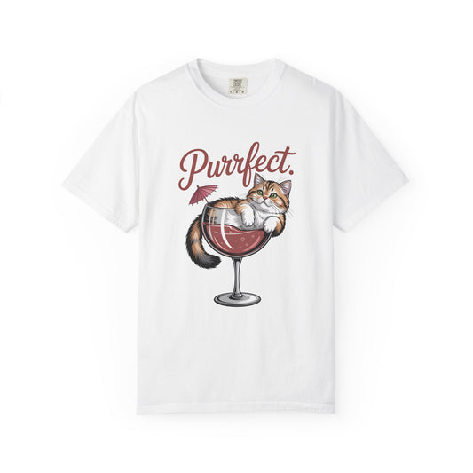 Cat Wine Shirt, Purrfect Graphic Tee, Funny Wine Lover Gift, Girls Night Outfit