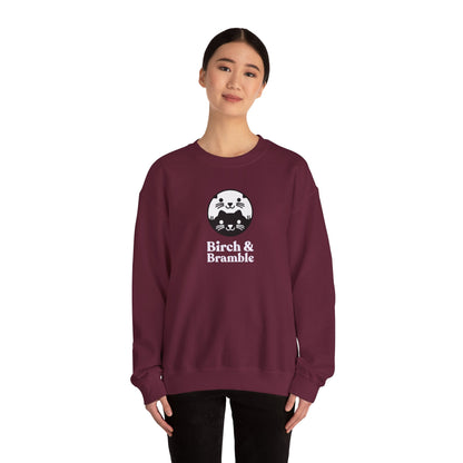 Black & White Cat Logo Sweatshirt — Birch & Bramble Cozy Crewneck
