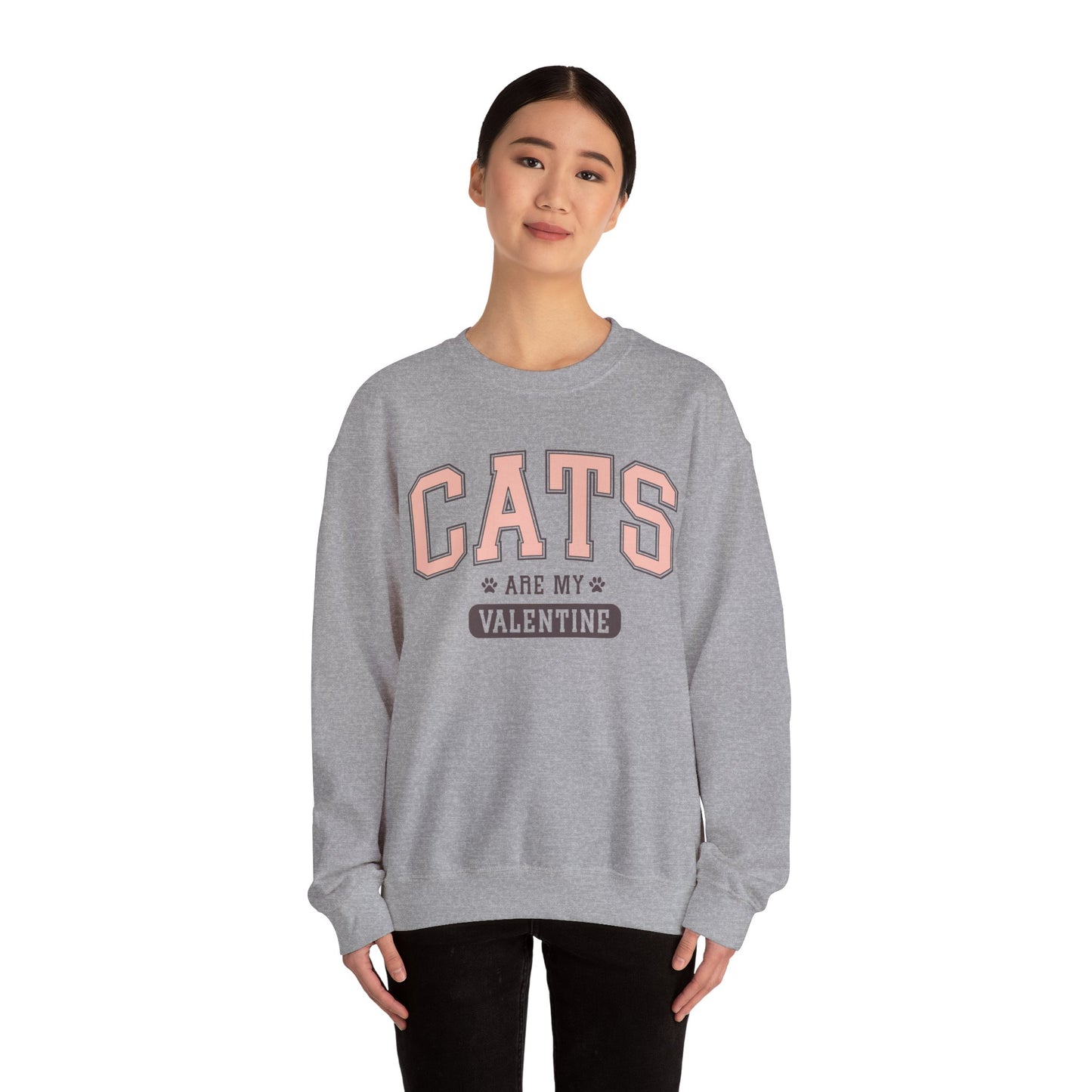 Cats Are My Valentine, Funny, Trendy Valentines, Hearts Day, Retro, Fur Parent, Introverts Gift, Oversized, Lounge Wear, Homebody Sweatshirt