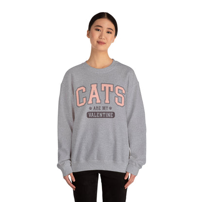 Cats Are My Valentine, Funny, Trendy Valentines, Hearts Day, Retro, Fur Parent, Introverts Gift, Oversized, Lounge Wear, Homebody Sweatshirt