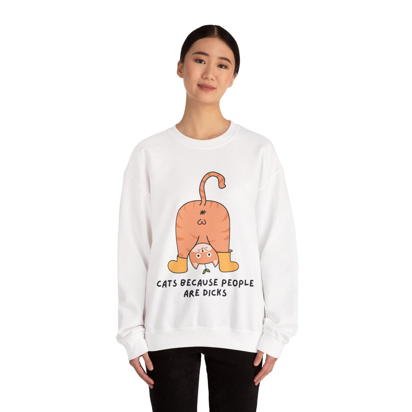 Cats Because People Are Dicks, Cat Mom, Cat Dad, Trendy Sweater, Cat Lovers, Quirky Gift, Fur Parents, Funny Fat Cat, College Sweatshirt