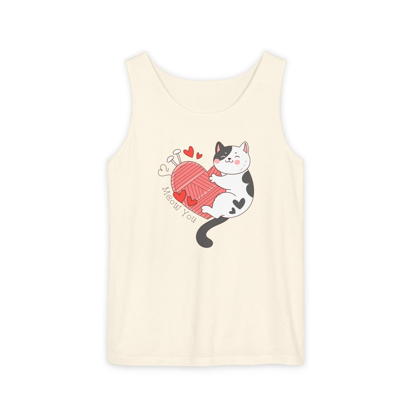 Meow You Bi-Color Cat Valentine Tank Top | Cat Couple Love