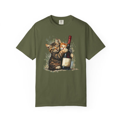 Funny Cats and Wine Unisex T-shirt, Animal Lover Gift, Fur Parents, Cat and Wine Lovers, Funny Cat Shirt, Cat Owner Tee, Wine and Cat Shirt,