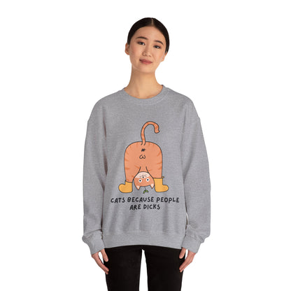 Cats Because People Are Dicks, Cat Mom, Cat Dad, Trendy Sweater, Cat Lovers, Quirky Gift, Fur Parents, Funny Fat Cat, College Sweatshirt