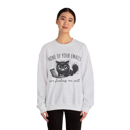Funny Cat Unisex Sweatshirt, Corporate Humor Gift for Colleague or Boss, Crewneck Jumper, Office Cat Lover Present, Cat Lady Work Apparel