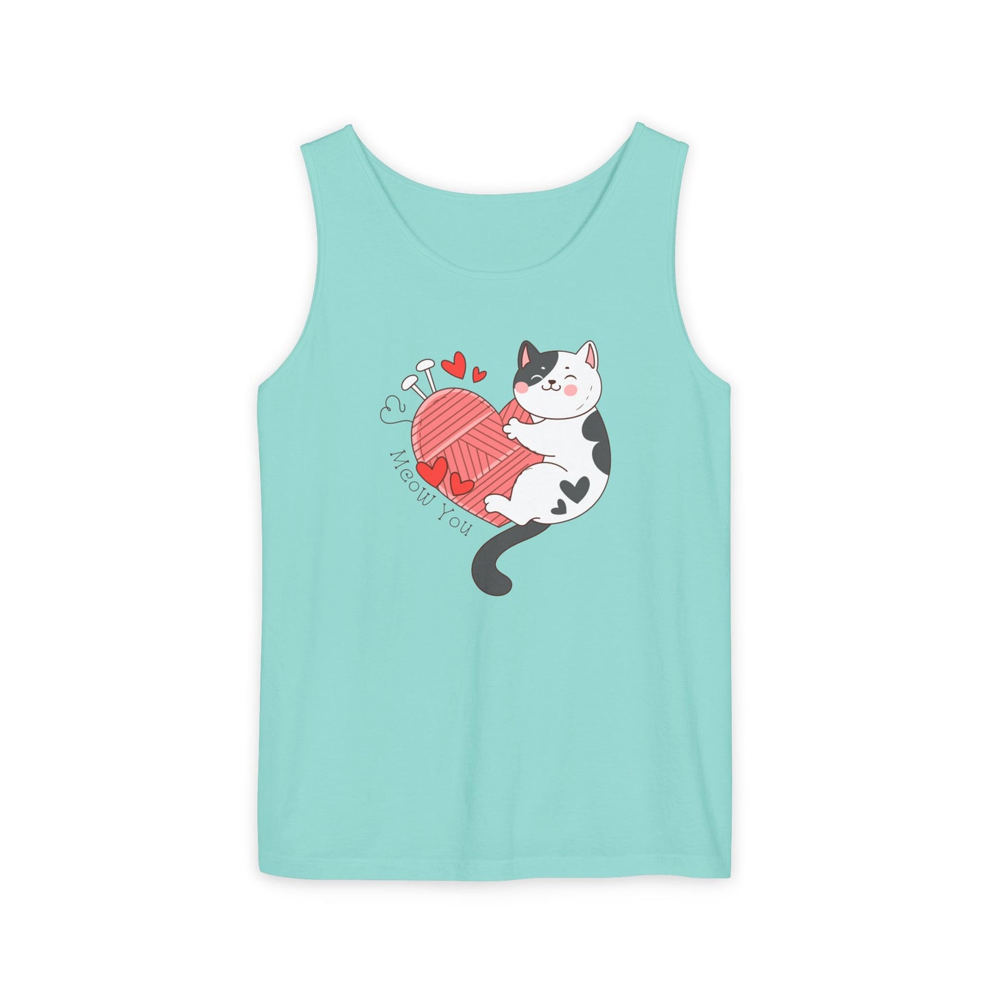Meow You Bi-Color Cat Valentine Tank Top | Cat Couple Love