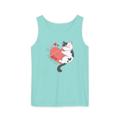 Meow You Bi-Color Cat Valentine Tank Top | Cat Couple Love