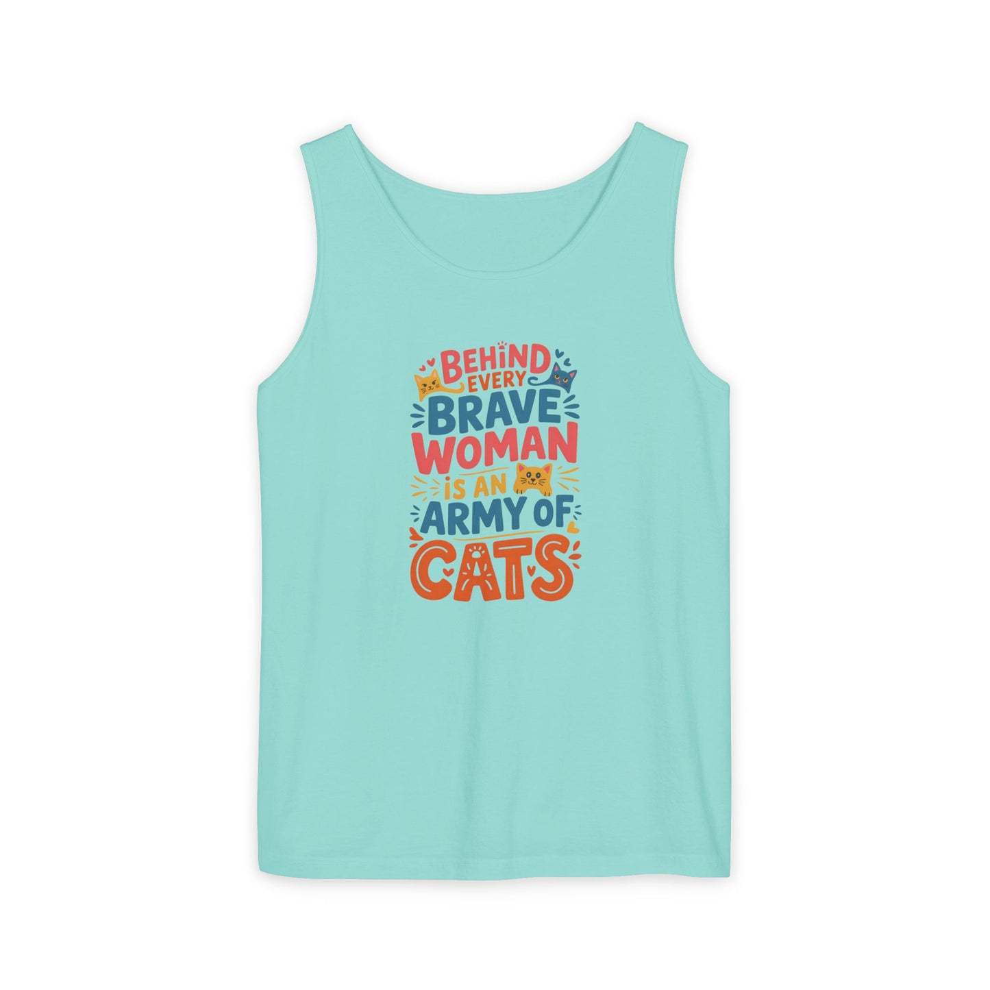 Behind Every Brave Woman Is An Army Of Cats Tank Top | Cat Lover Gift