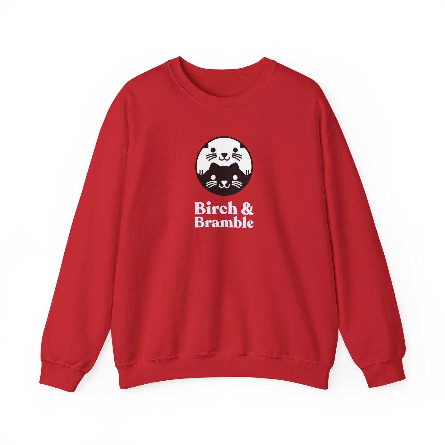 Black & White Cat Logo Sweatshirt — Birch & Bramble Cozy Crewneck