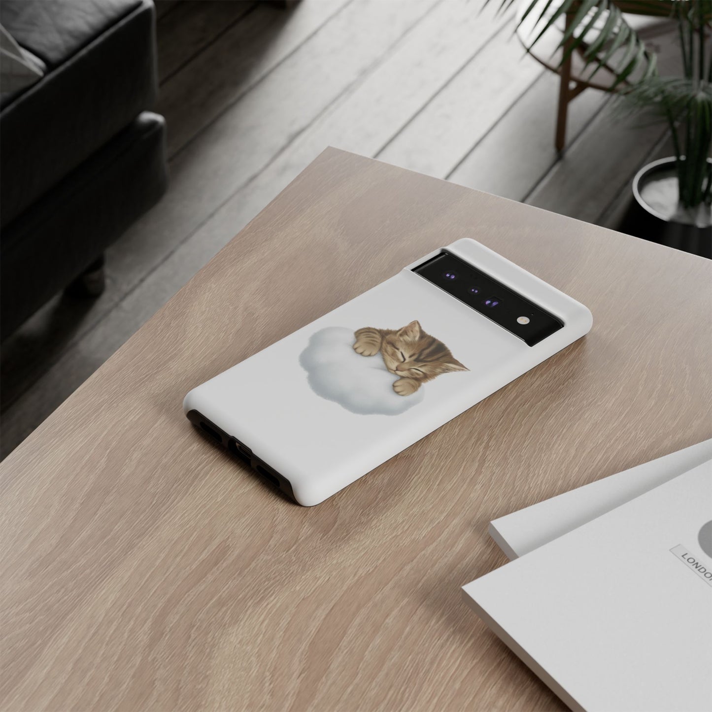 Kitten on Clouds Tough Phone Case | Shockproof Protective Phone Case