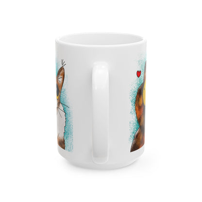 Hug Your Meow Ceramic Mug, Cat Lovers Gift, Coffee Cup, Funny Tea Cup, Pet Owner Present, Colleagues and Friends Gift, Cat Dad, Mom