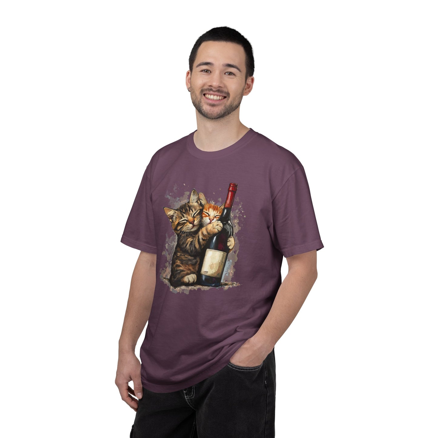 Funny Cats and Wine Unisex T-shirt, Animal Lover Gift, Fur Parents, Cat and Wine Lovers, Funny Cat Shirt, Cat Owner Tee, Wine and Cat Shirt,