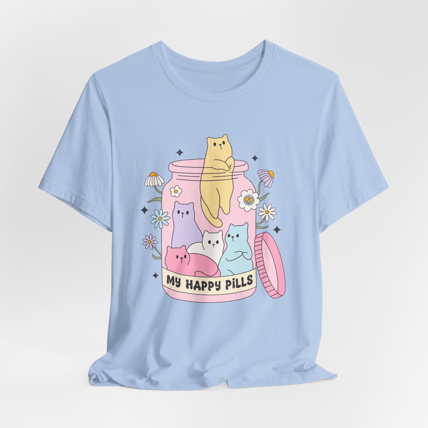 Mental Health Cats TShirt, My Happy Cat Pills, Cute Cat Lover Tee, Mental Health Awareness Shirt, Positive Vibes, Quirky, Self Care Clothing