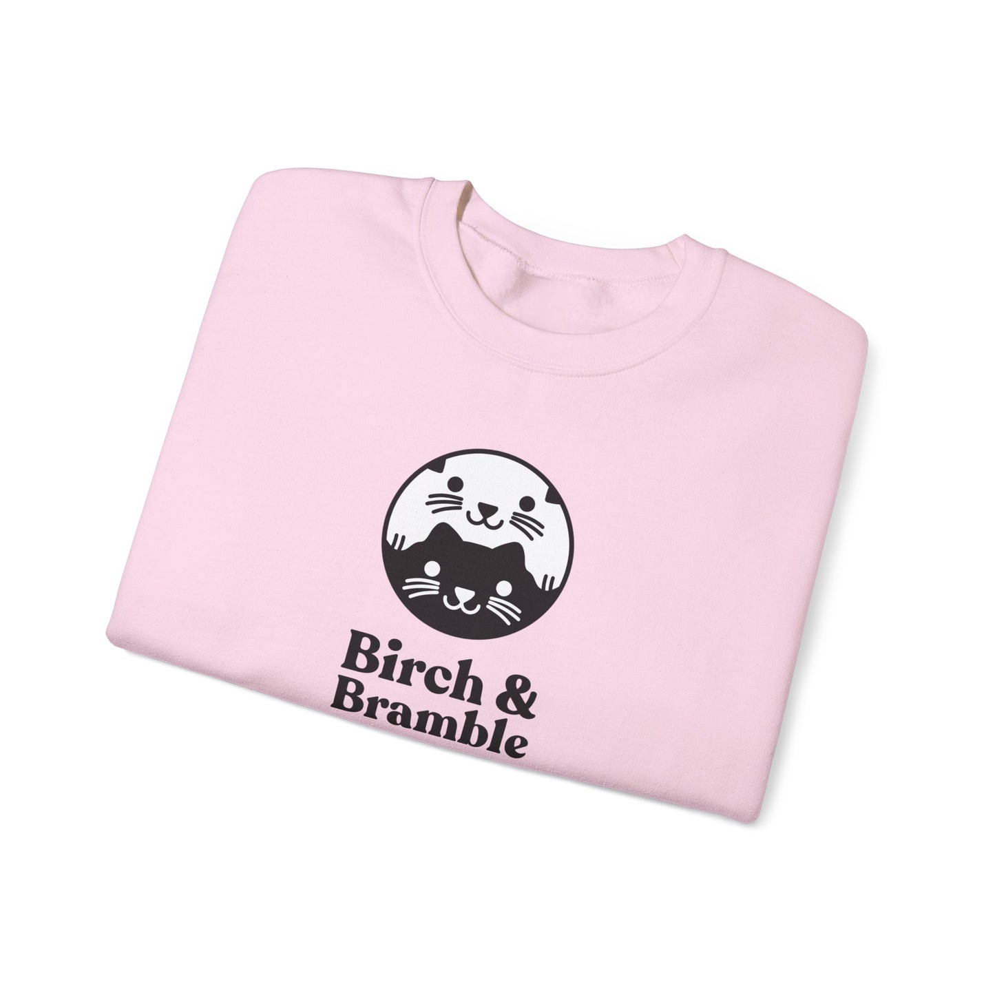 Black & White Cat Logo Sweatshirt — Birch & Bramble Cozy Crewneck