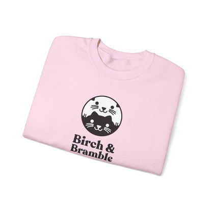 Black & White Cat Logo Sweatshirt — Birch & Bramble Cozy Crewneck