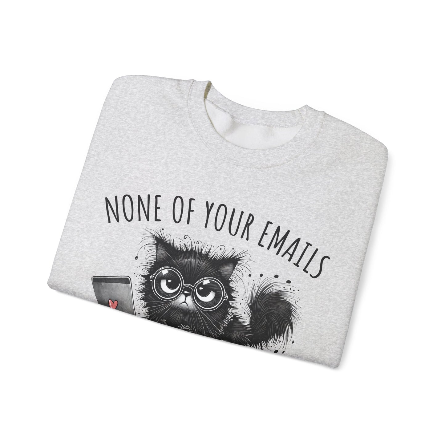 Funny Cat Unisex Sweatshirt, Corporate Humor Gift for Colleague or Boss, Crewneck Jumper, Office Cat Lover Present, Cat Lady Work Apparel