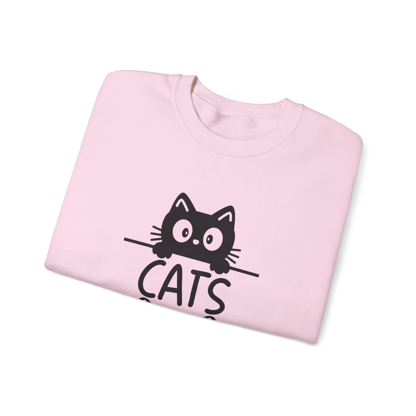 Cats and Coffee Sweatshirt, Funny Cat Mom Dad Pullover, Trendy Cat Lover Sweater, Cozy College Sweatshirt, Quirky Gift for Fur Parents